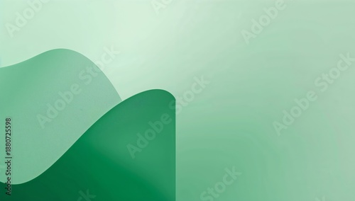 Green Wavy Shapes With Smooth Curves in a Light Green Background