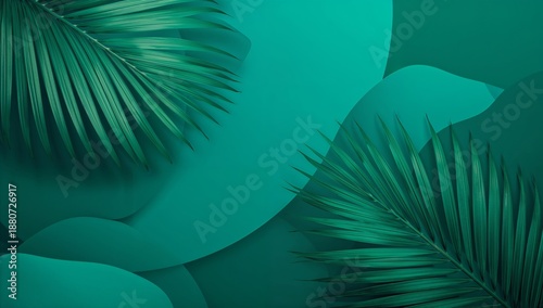 Green Leaves and Shapes Create a Simple Design for Backgrounds and Digital Art Purposes