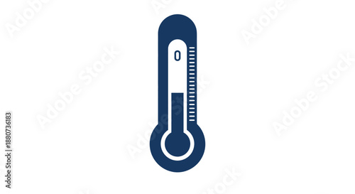 cold temperature icon vector graphic showing zero degrees measurement for weather applications climate data visualization and winter alerts.