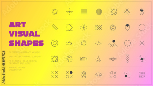 Abstract Geometric Line Art Icon. Minimal geometric line icons and abstract symbols for branding, UI, posters, infographics and modern logo design. Editable vector collection
