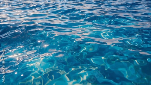 Blue Water Ripples Under the Sun at a Coastal Location During the Daytime