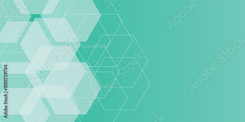 Mint green hexagon pattern background looks like honeycomb vector illustration modern graphic lighting effect.