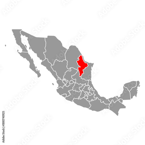 Nuevo León of Mexico map shape, travel web concept icon vector illustration .