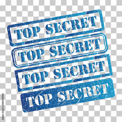 Set of Top secret stamp symbol, label sticker sign button, text banner vector illustration .
