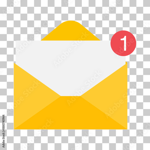Email business icon, flat web client message sign, mail app vector illustration .