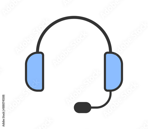 シンプルなヘッドセットのアイコンイラスト　ベクター