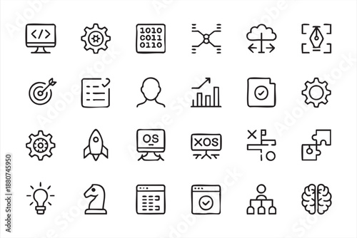 Agile project management symbols for sprint planning platforms