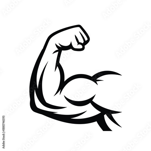 flexed bicep muscle arm illustration high quality professional