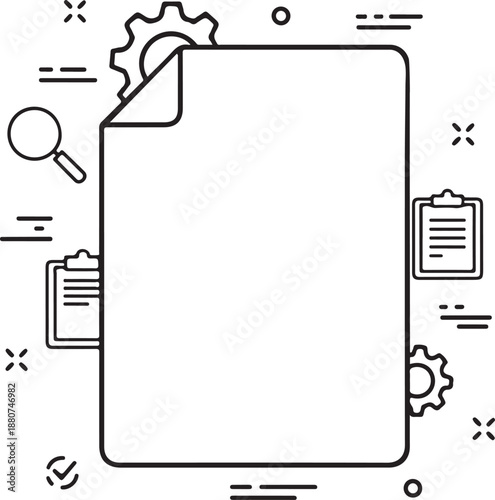 Mixed document review indicating both success and negative feedback in outline style isolated on white background