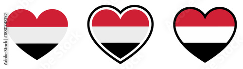 Free Download yemen flag heart shape vector set - GFXLoad