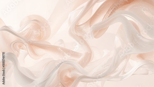 Colorful Fabric Waves Move Gently in a Soft, Flowing Design With Pastel Shade...