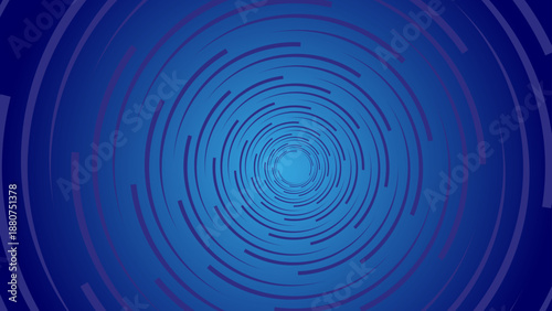  Abstract Blue Circular Technology Background with Rotating Digital Rings