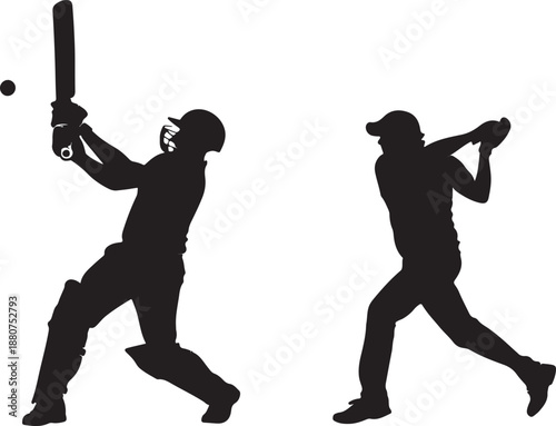 Male cricket players illustration in vector format for design purposes