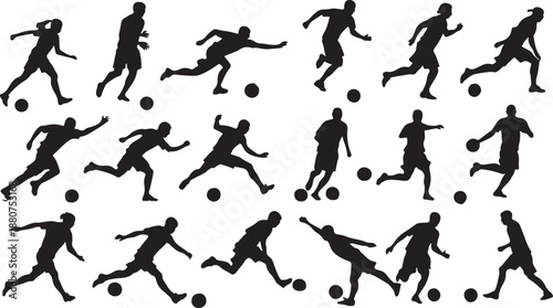 Silhouette illustration of a man playing football vector design for sports and athletic themes