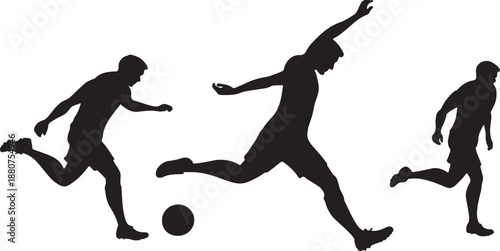 Male football players illustration vector design with action scenes