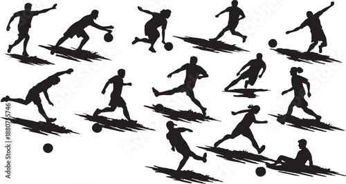 Silhouette illustration of a man playing football vector design for sports and athletic themes