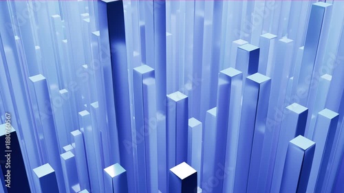 Abstract Rising Polygons-Technology, Data, Growth-Blue
