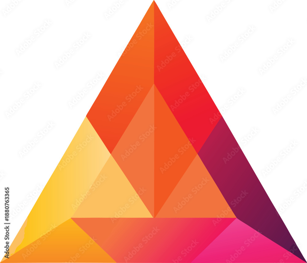 Fototapeta premium Abstract geometric triangle pattern with vibrant warm gradient