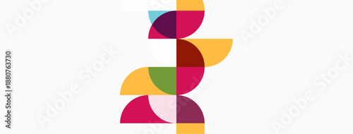 Abstract colorful shapes stacked vertically. Minimalist design, clean lines, modern aesthetic. Bright hues create visual interest.