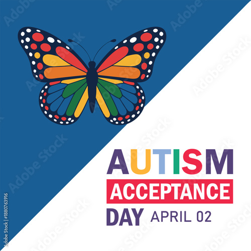 Autism Acceptance Day campaign banner. Neurodiversity Awareness. Vector poster.