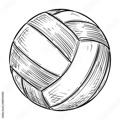 volleyball ball vector hand drawn illustration