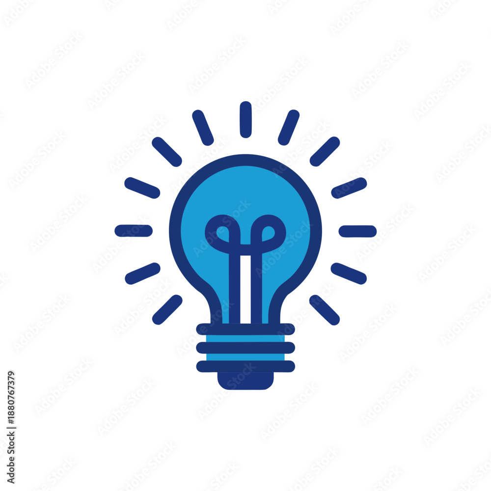 Fototapeta premium Illuminated light bulb idea isolated on transparent background