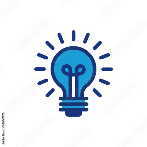 Illuminated light bulb idea isolated on transparent background