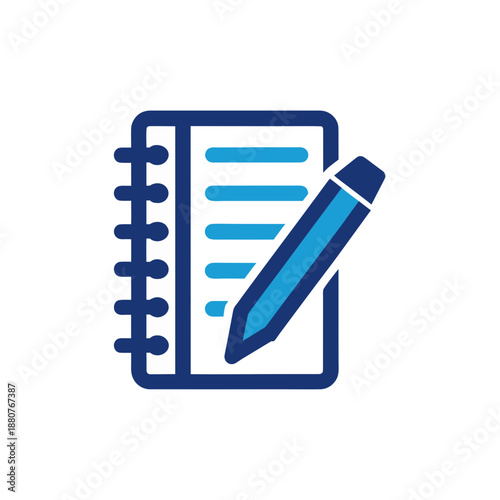 Notebook and pen ready for writing isolated on transparent background