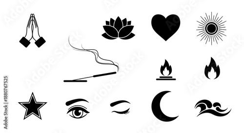 Black icons of various symbolic shapes 1.
