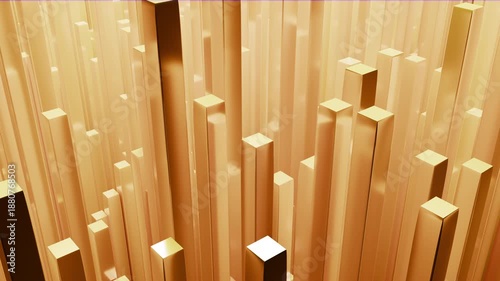 Abstract Rising Polygons-Finance, Technology, Data, Growth-Golden