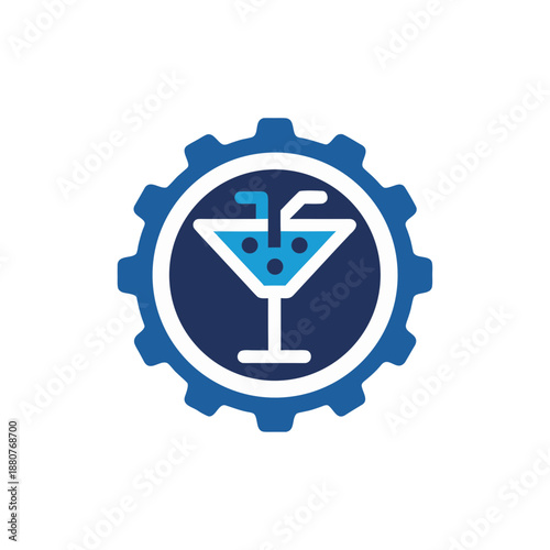 Cocktail gear illustration isolated on transparent background