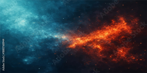 An abstract dark night sky background featuring a bright blue nebula and shimmering stars across a vast cosmic galaxy universe texture