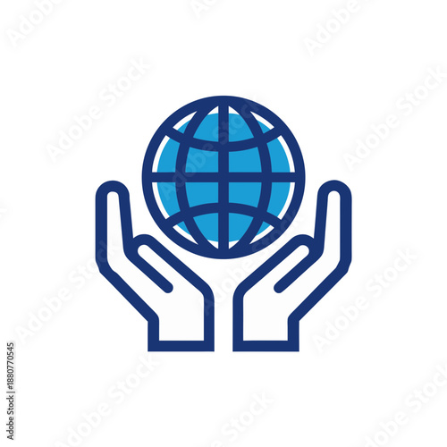Hands holding globe isolated on transparent background