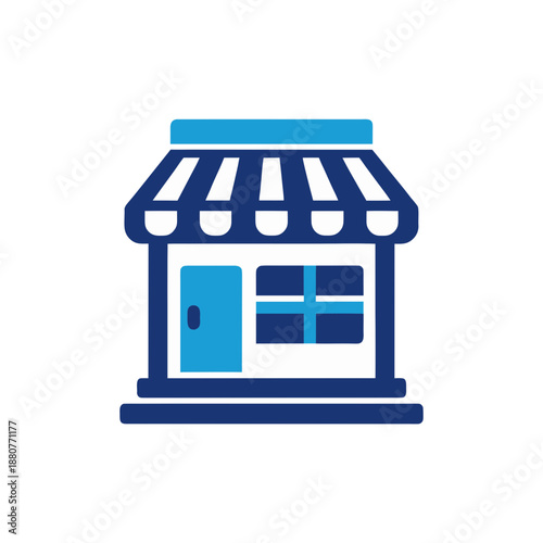 Small business storefront isolated on transparent background