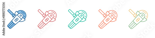 Angle Grinder Icon Set Multiple Style Collection 