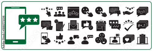 Feedback and communication glyph icons