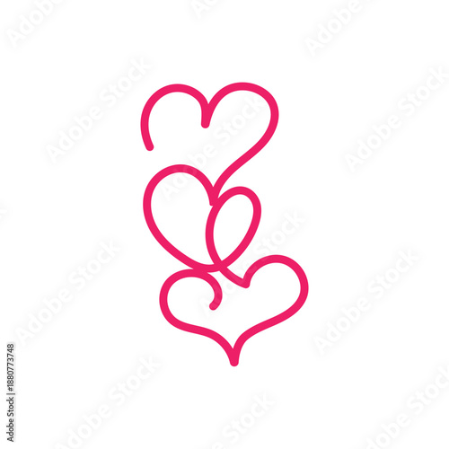 Heart outline vector handdrawn. Playful handdrawn style heart made from simple line segments. minimal chat icon.