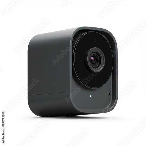 Gray Security Camera Surveillance System on White Background for Home Protection