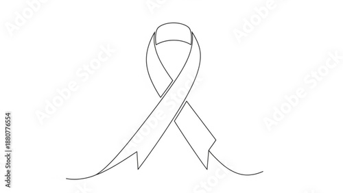 Awareness ribbon symbol for support and cause