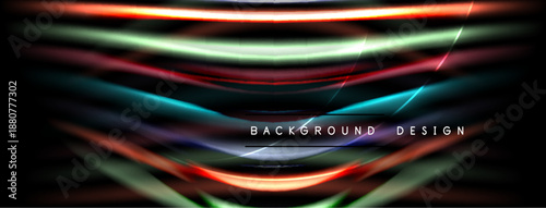 Abstract flowing lines create dynamic, colorful background. Bright streaks suggest speed, energy, modern aesthetic. Dark space emphasizes vibrant hues.