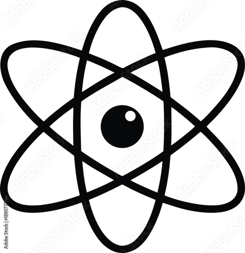 Abstract Science Atom Model with Eye, Nucleus Observation Chemistry Research Design