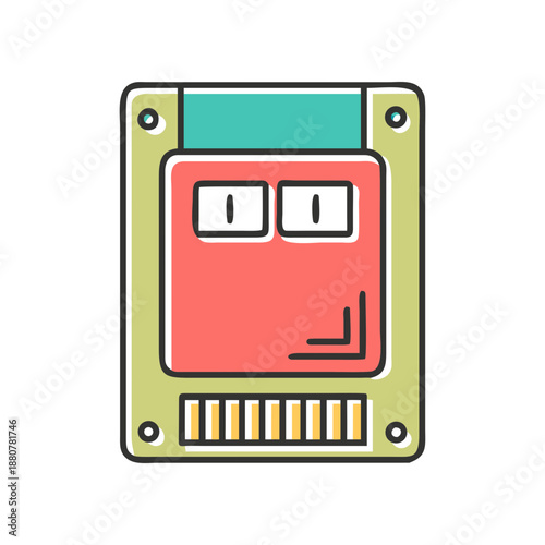 Vector illustration of a single floppy disk icon