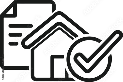 Approved home loan document or verified real estate contract icon