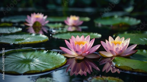 pink water lily