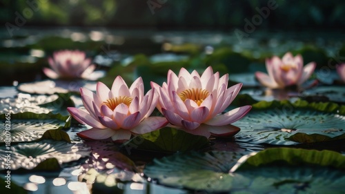 pink water lily