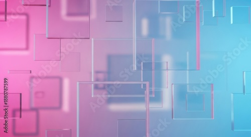 Abstract geometric shapes soft focus pink blue gradient