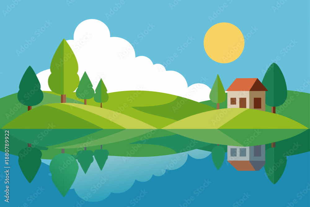 Obraz premium landscape with house