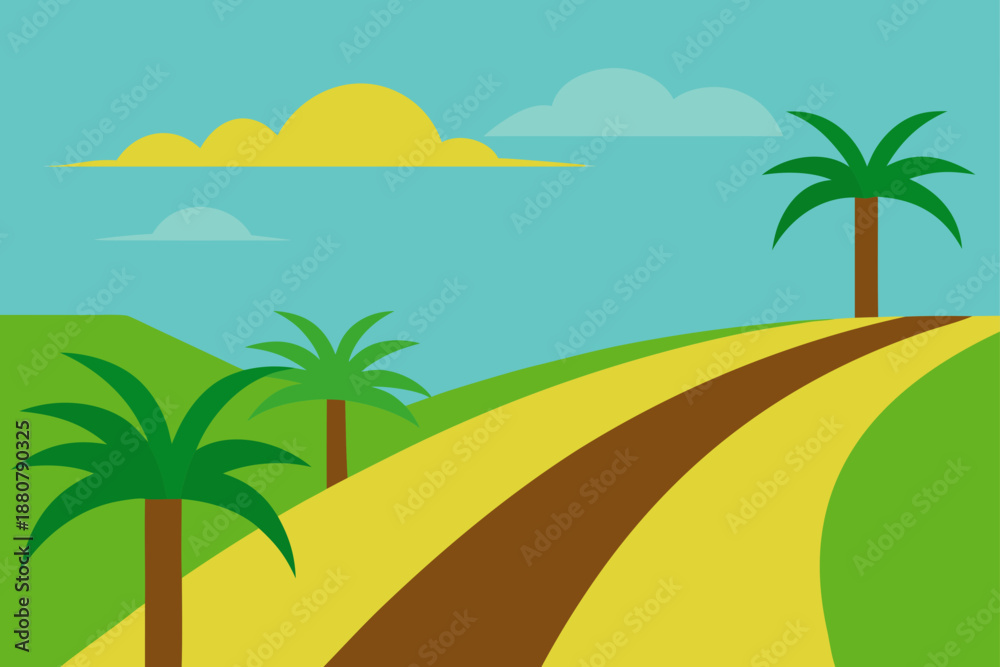 Obraz premium Vector Illustration Of Sugarcane Fields