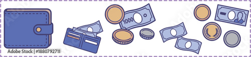 Personal finance icons (wallet, money, coins, card)