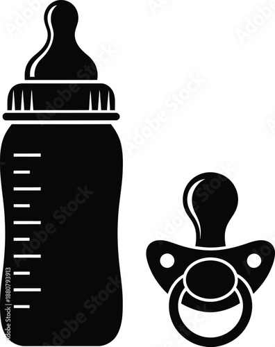 Infant Feeding Concept Bottle and Pacifier Silhouette